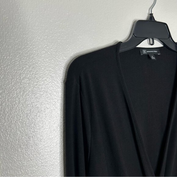 INC Womens Black V-Neck Long Sleeve Faux Wrap Jersey Bodysuit Plus Size 1X - Picture 3 of 8